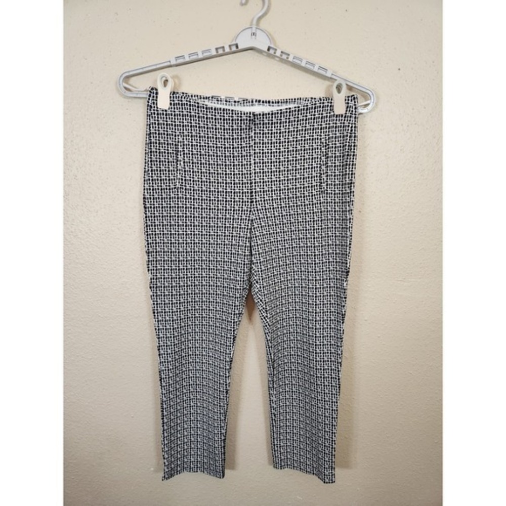 Chico's Geometric Print Cropped Pants Stretch Pull On Career Casual 2.5 / US 14